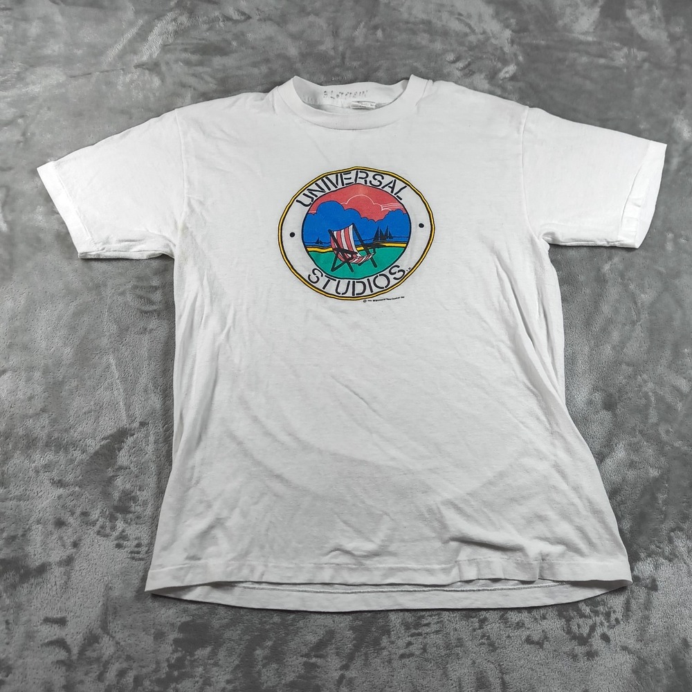 Vintage Universal Studios Shirt Men Large Single Stitch 80s Paper Thin Wideworld